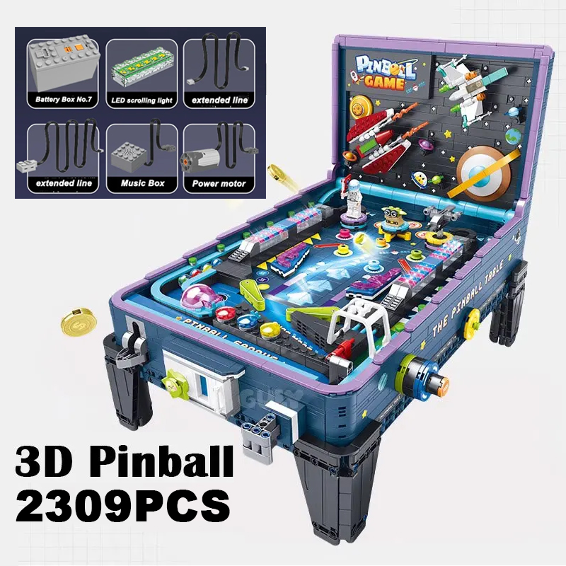 Pinball Machine - 2309 деталей: Креативный 3D-конструктор «Пинбол» со