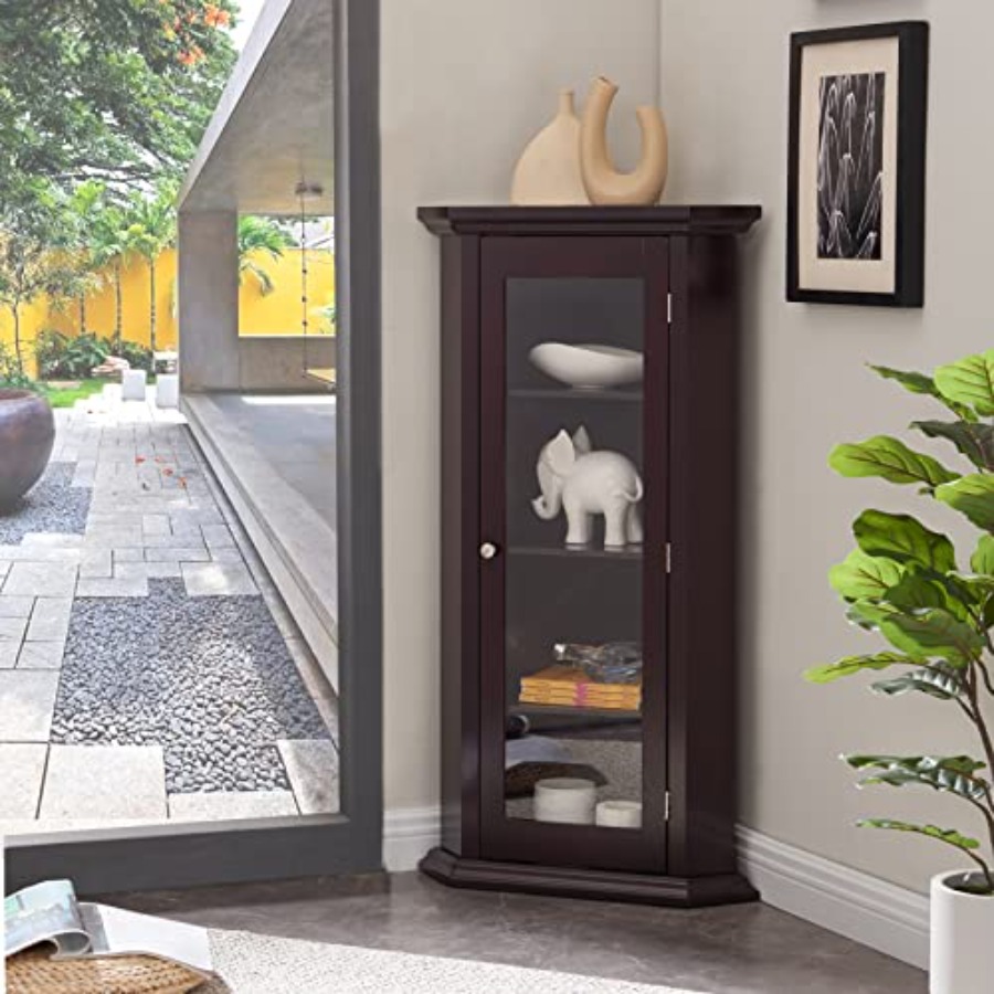 Glass Cabinet Display - Угловой витринный шкаф для гостиной, из