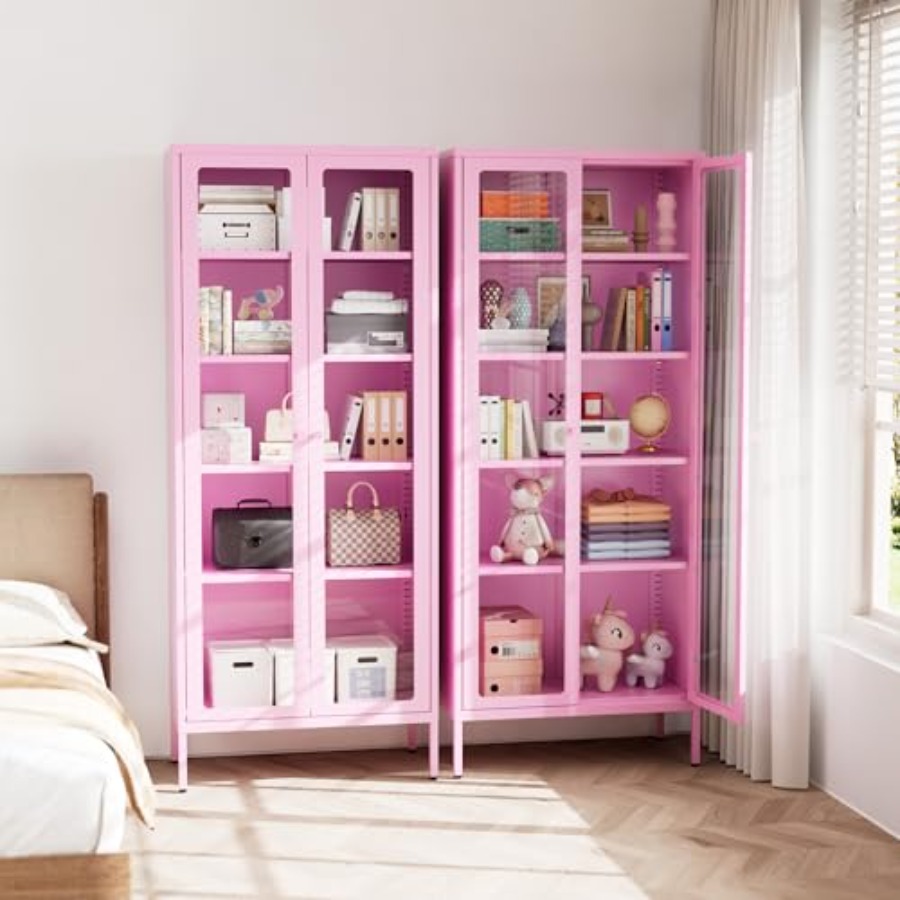 Glass Cabinet Display - 5-ярусный стеклянный шкаф-витрина для дома, офиса,