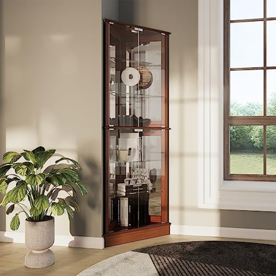 Подсвечиваемый угловой витринн – обзор и цена Glass Cabinet Display